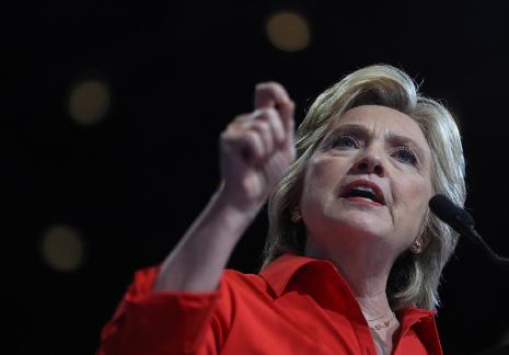 Hillary Clinton dans un discours électoral