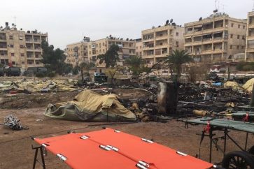 L'hôpital russe détruit par les rebelles à l'est d'Alep