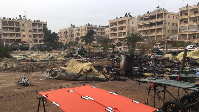 L'hôpital russe détruit par les rebelles à l'est d'Alep