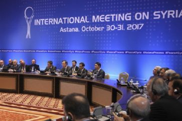 Members of the delegations take part in the peace talks on Syria in Astana, Kazakhstan October 31, 2017. REUTERS/Mukhtar Kholdorbekov