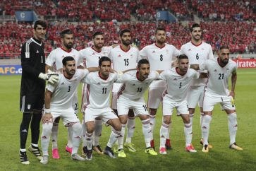 Iran's team players, back row from left, Alireza Beiranvand, Ramin Rezaeian, Alireza Jahanbakhsh, Mohammad Ansari, Morteza Pouraliganji, Saeid Ezatolahi and front row from left, Ehsan Hajsafi, Vahid Amiri, Reza Ghoochannejhad, Milad Mohammadi, Ashkan Dejagah pose for the team photo before the 2018 Russia World Cup Group A qualifying soccer match against South Korea at Seoul World Cup Stadium in Seoul, South Korea, Thursday, Aug. 31, 2017. (AP Photo/Lee Jin-man)