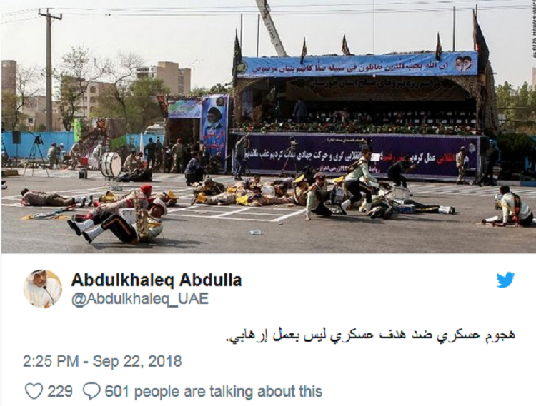 "une attaque militaire contre un site militaire n'est pas un attentat terroriste", l'universitaire émirati Abdel Khalek Abdallah