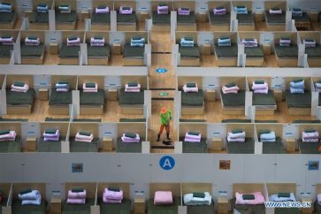 L'hôpital contruit en 10 jours à Wuhan pour hospitaliser les malades contaminés par le nouveau coronavirus (Source: Xinhua)