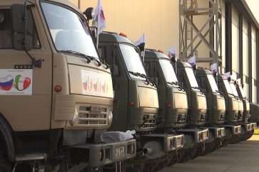 Un convoi militaire russe d’aide médicale en route vers la Lombardie