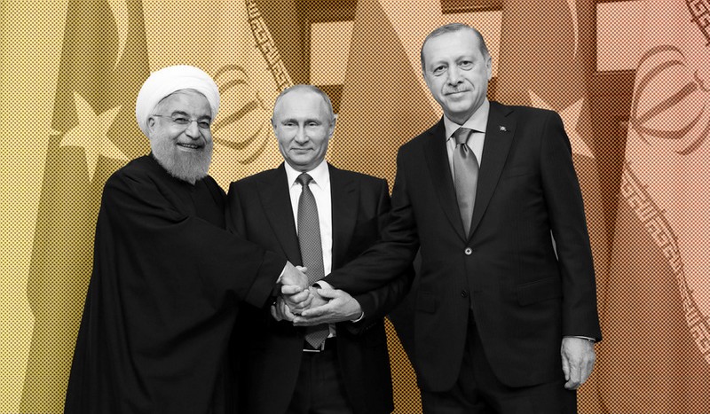 Iran's President Hassan Rouhani, Russia's Vladimir Putin and Turkey's Tayyip Erdogan meet in Sochi, Russia November 22, 2017. Sputnik/Mikhail Metzel/Kremlin via REUTERS ATTENTION EDITORS - THIS IMAGE WAS PROVIDED BY A THIRD PARTY. - RC1A068CD8A0