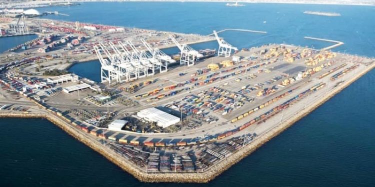 Vue aérienne du port iranien de Tchabahar.