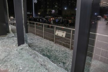 Dégâts causés par une attaque à la roquette à Erbil, au Kurdistan irakien, le 15 février 2021