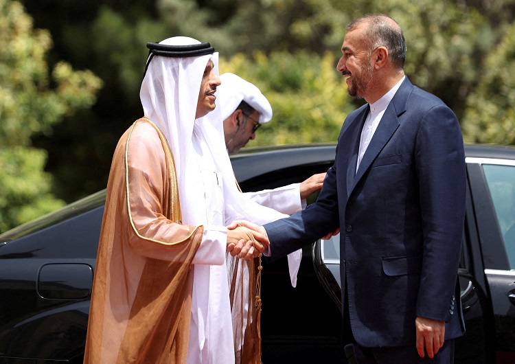 Hossein Amir-Abdollahian et Mohammed ben Abdulrahman Al Thani