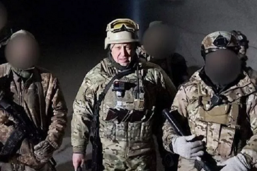 Le fondateur du groupe Wagner Evgueni Prigojine à Soledar.