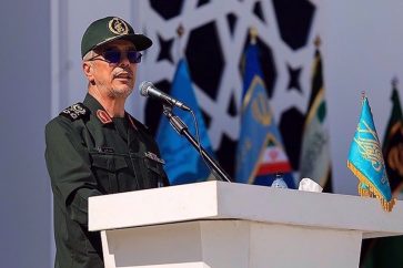 Le chef d'état-major des forces armées iraniennes, le général de division Mohammad Baqeri, s'exprime lors d'une cérémonie à la mosquée Jamkaran, près de la ville sainte de Qom, le 25 septembre 2023. (Tasnim)