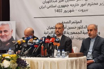 Le chef de la diplomatie iranienne, Hossein Amir Abdollahian, lors d’une conférence de presse à l’ambassade d’Iran à Beyrouth, le 1er septembre 2023.