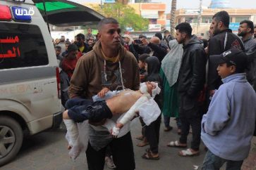 A l’hôpital des Martyrs d’al-Aqsa à Deir al-Balah au centre de la bande de Gaza.