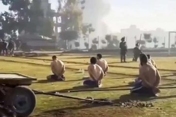 Des Palestiniens détenus par les forces d'occupation à Gaza (illustration)