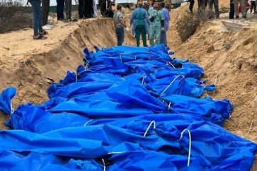 Des corps déchiquetés des Palestiniens tués par l'armée d'occupation israélienne à Gaza.