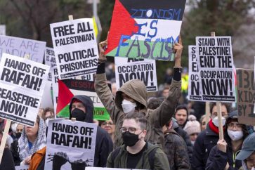 Des manifestants US protestent contre la guerre israélienne à Gaza