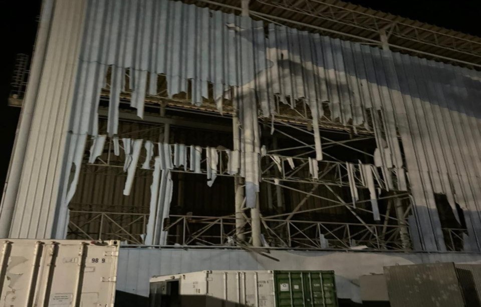 Le bâtiment endommagé à Eilat