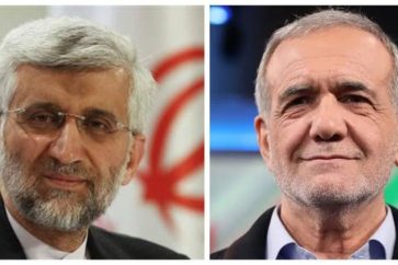 Les deux candidats à la présidentielle iranienne Saïd Jalili et Massoud Pezeshkian