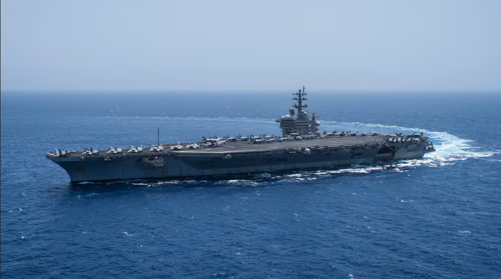 Le porte-avions USS Dwight D. Eisenhower en mer Rouge, le 12 juin 2024. © AP
