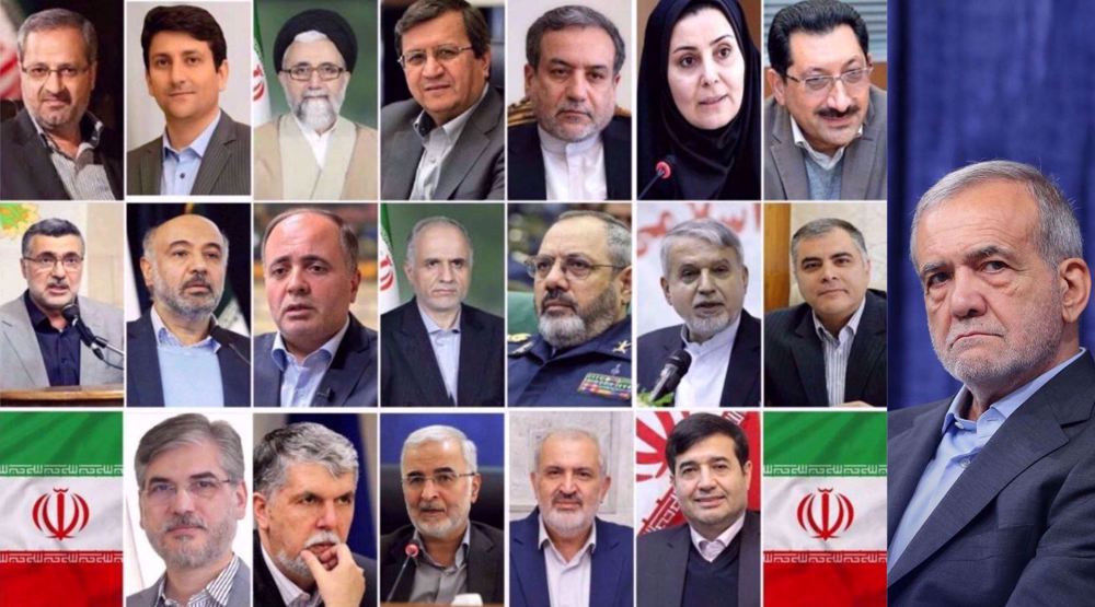 Les nouveaux membres du cabinet proposés par le président iranien Massoud Pezeshkian.
