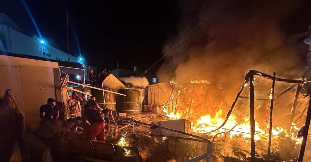 Bombardement israélien visant les tentes des déplacés à Gaza.