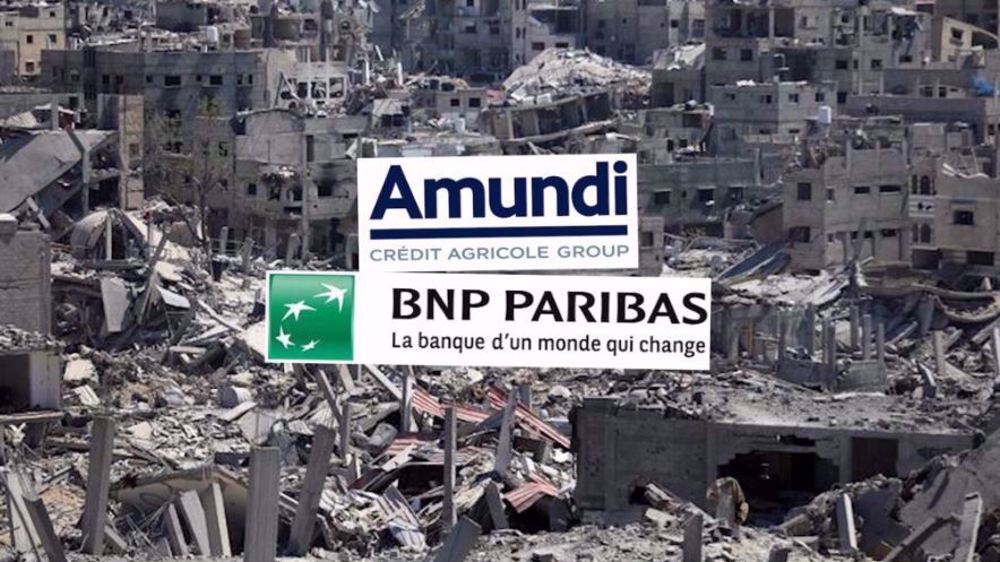 BNP Paribas et le Crédit Agricole proposent à leurs clients d’investir dans l’armement israélien. (Photomontage d’illustration du site Off Investigation)