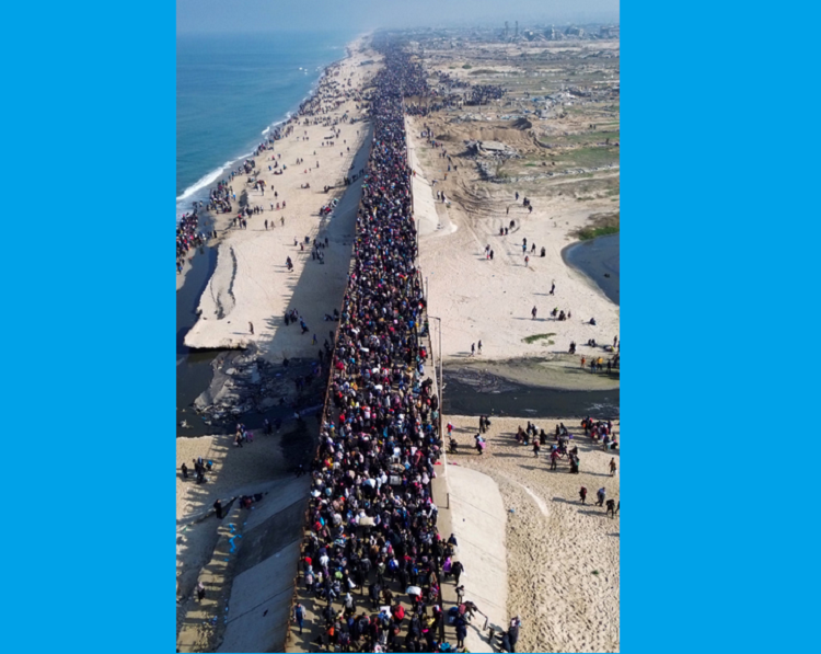 Des dizaines de milliers de Palestiniens déplacés sont rentrés chez eux dans le nord de Gaza, le 27 janvier 2025.