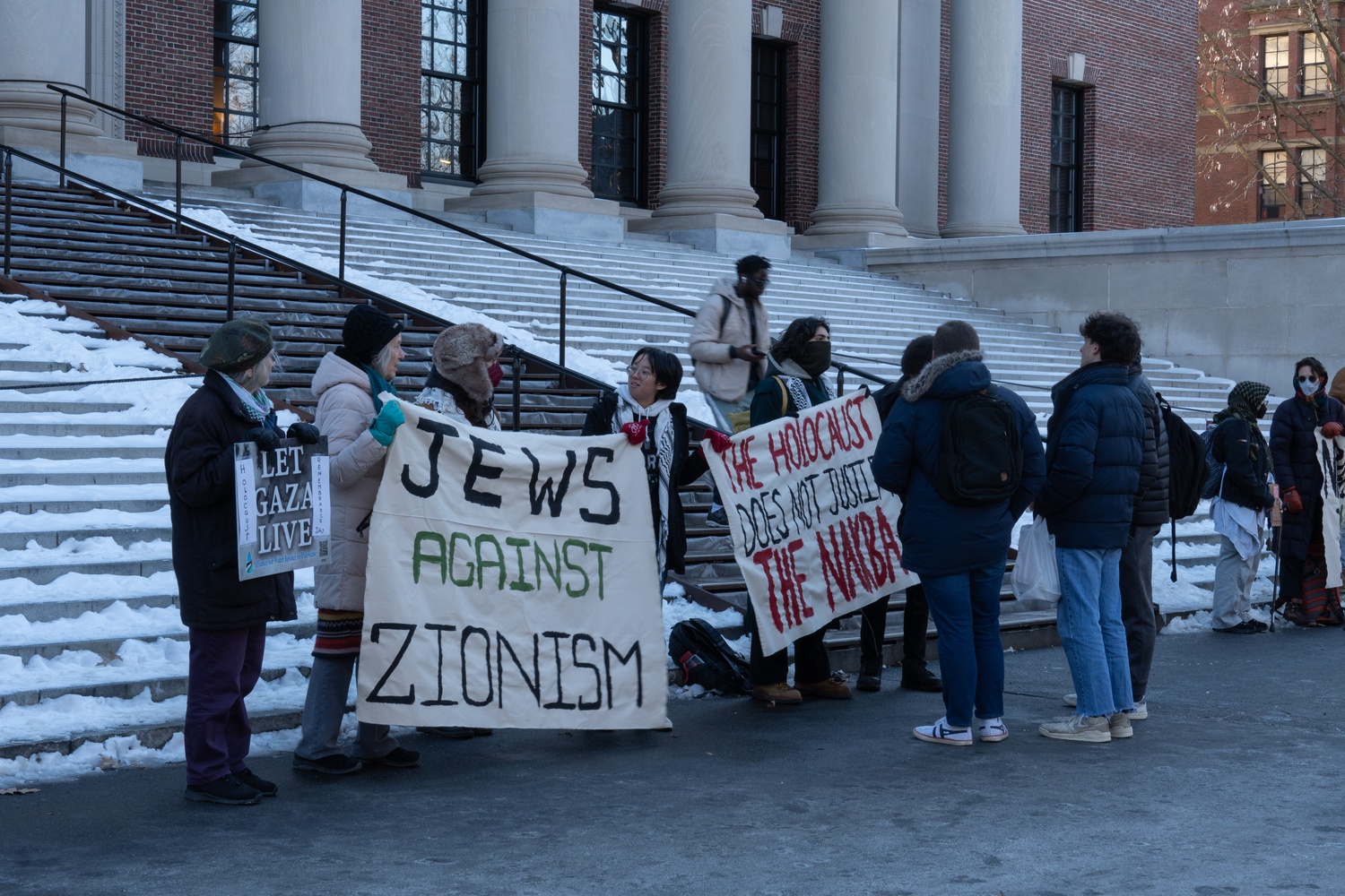 Des étudiants juifs de Harvard protestent contre le génocide à Gaza. Janvier 2025.