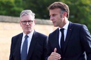 Le Premier ministre britannique Sir Keir Starmer (à gauche) et le président français Emmanuel Macron.