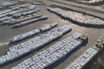 L'aide humanitaire entassée dans le terminal israélien Kerem Shalom