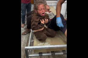 Des enfants palestiniens vicitmes des bombardements israéliens intensifs contre Gaza, le 19 septembre 2025.