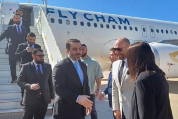 Le ministre syrien des Affaires Etrangères, Assaad Chaibani à l'aéroport de Beyrouth
