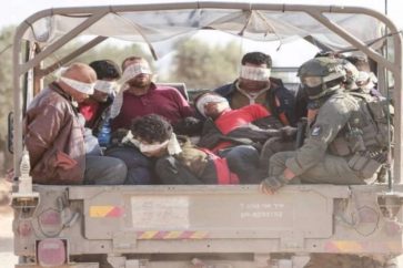 Des Palestiniens détenus par les forces d'occupation israéliennes (Illustration)