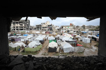 Des tentes inondées suite à la tempête Byron qui s'est lourdement abattue sur Gaza, le 11 décembre 2025.